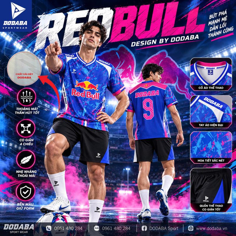 Áo thiết kế red bull màu xanh biển