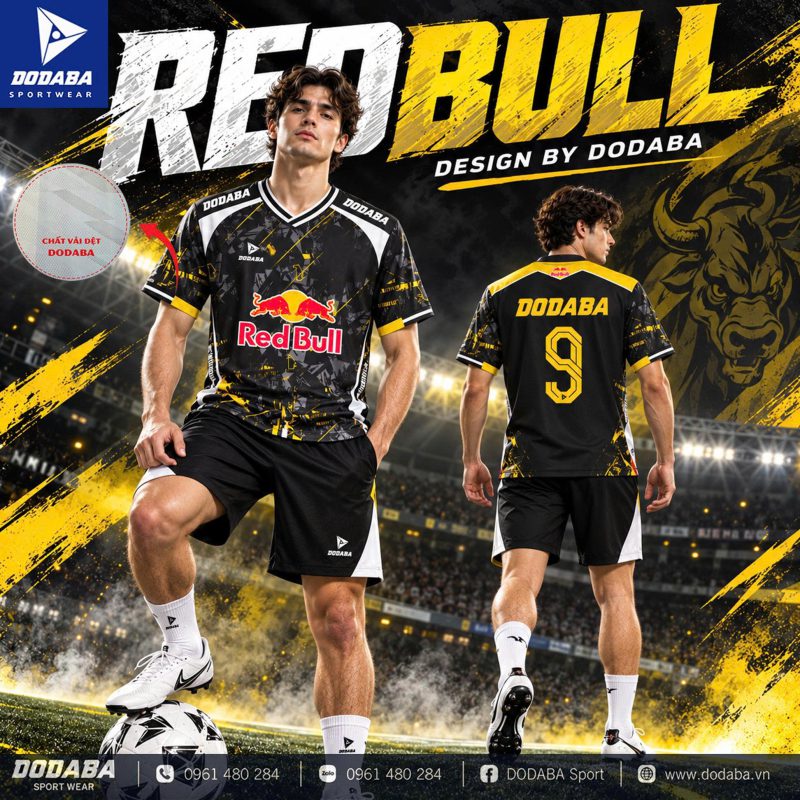 Áo thiết kế red bull màu đen