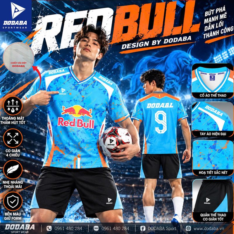 Áo thiết kế red bull màu dương
