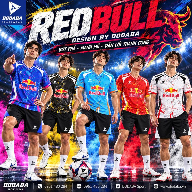 Áo thiết kế bóng đá red bull