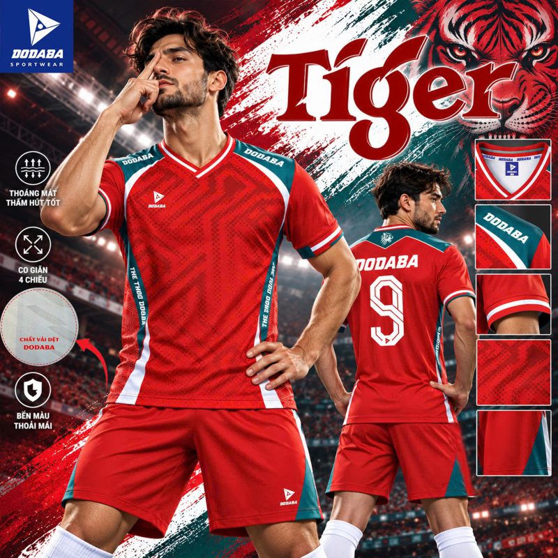 áo thiết kế Tiger màu đỏ