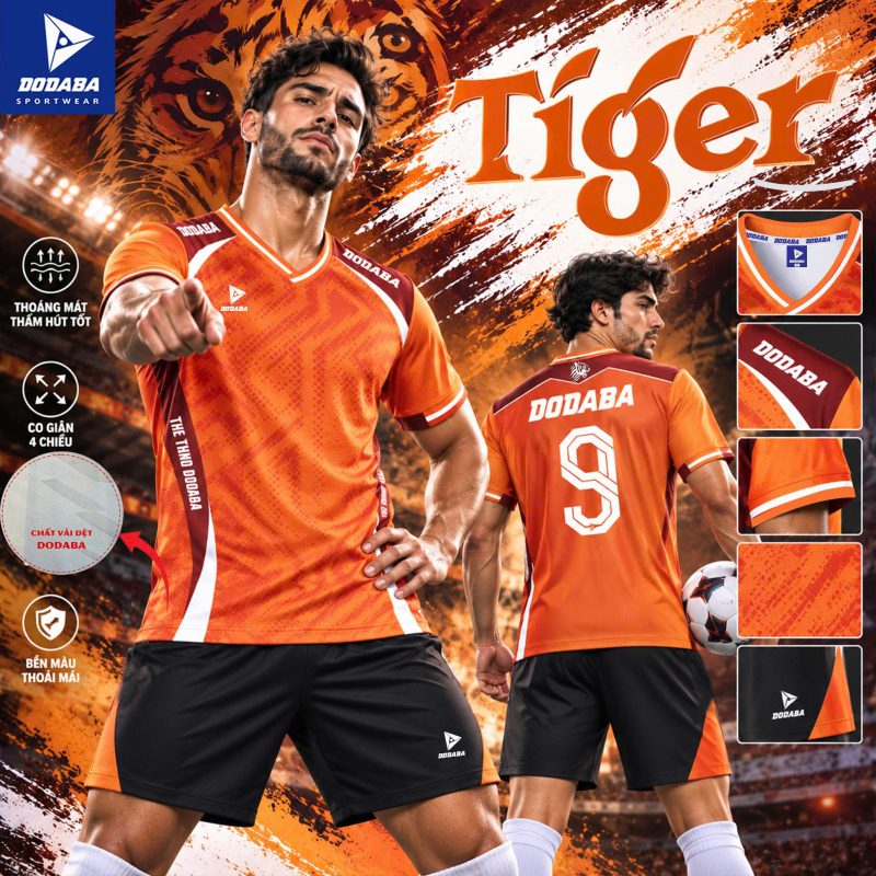 áo thiết kế Tiger màu cam