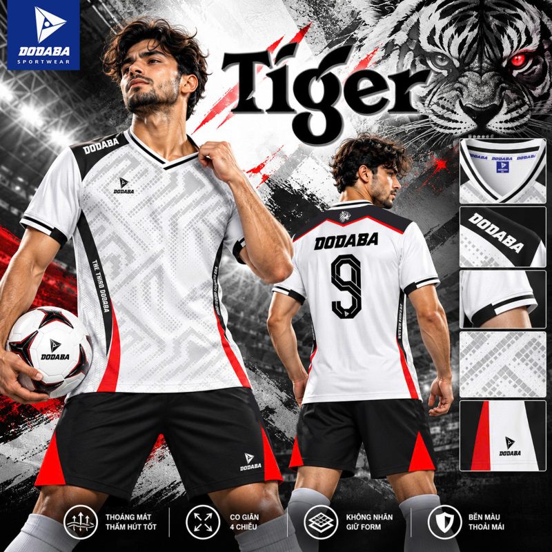 áo thiết kế Tiger màu trắng