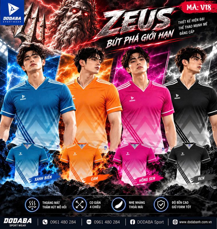áo bóng đá thiết kế zeus