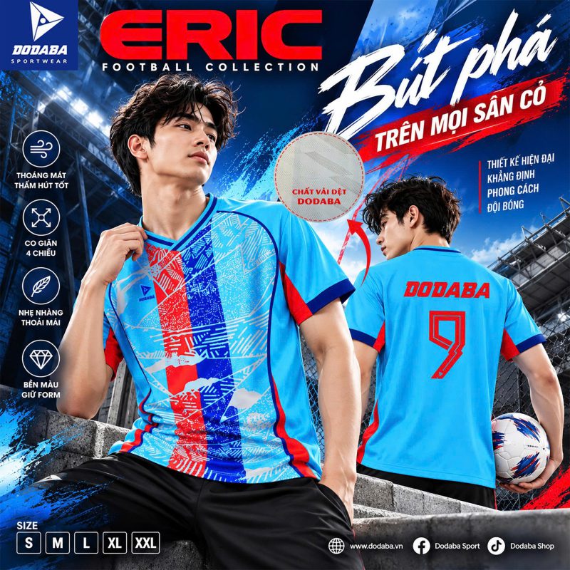 áo bóng đá thiết kế màu xanh nước biển