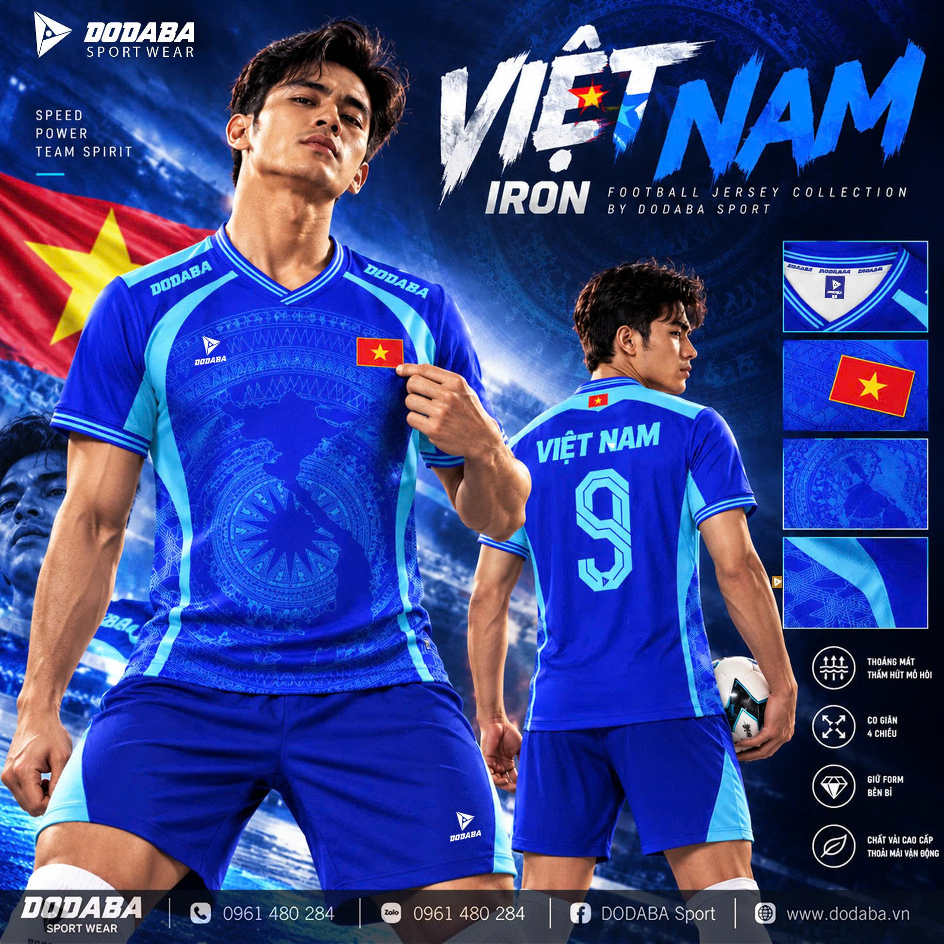 áo thiết kế bóng đá màu xanh